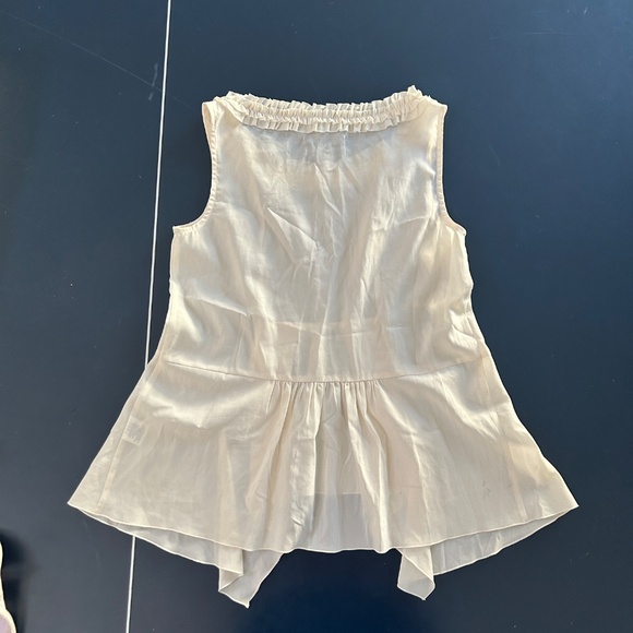 White Sleeveless Lace Collar Tank Top Blouse - Picture 6 of 9